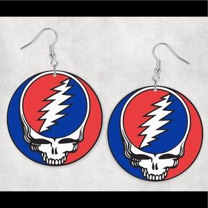 Grateful Dead circle earrings
